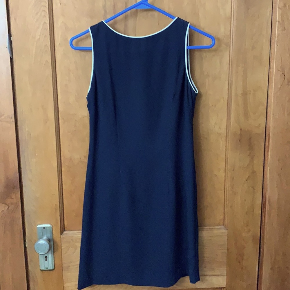 True Vintage Navy Keyhole back dress- 2